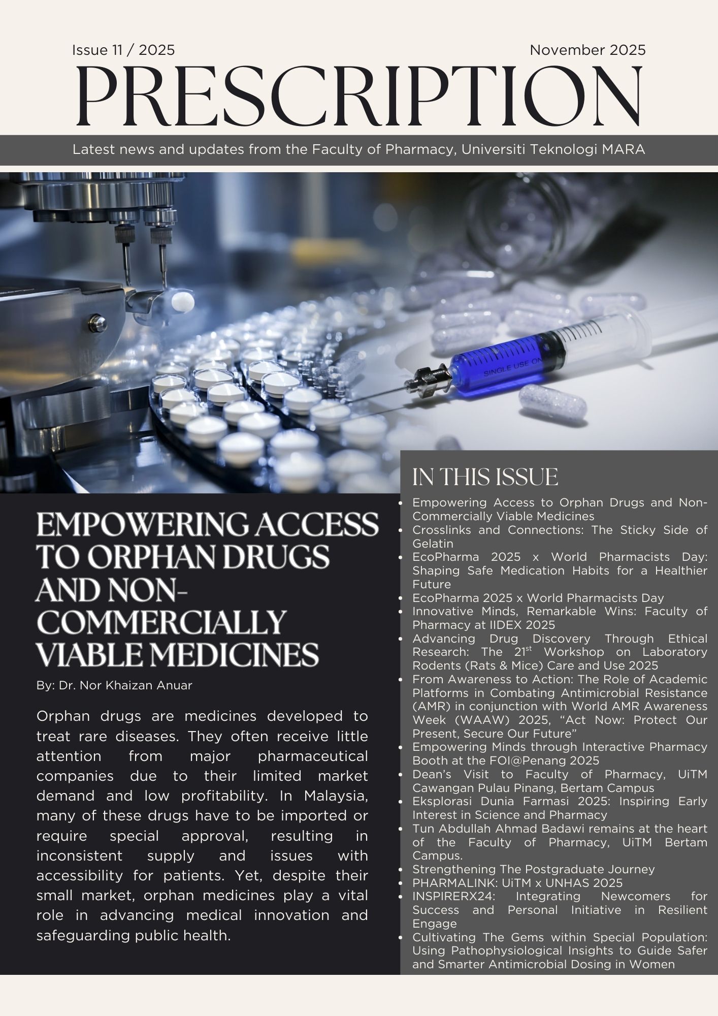 Prescription Newsletter - Issue 11/2025